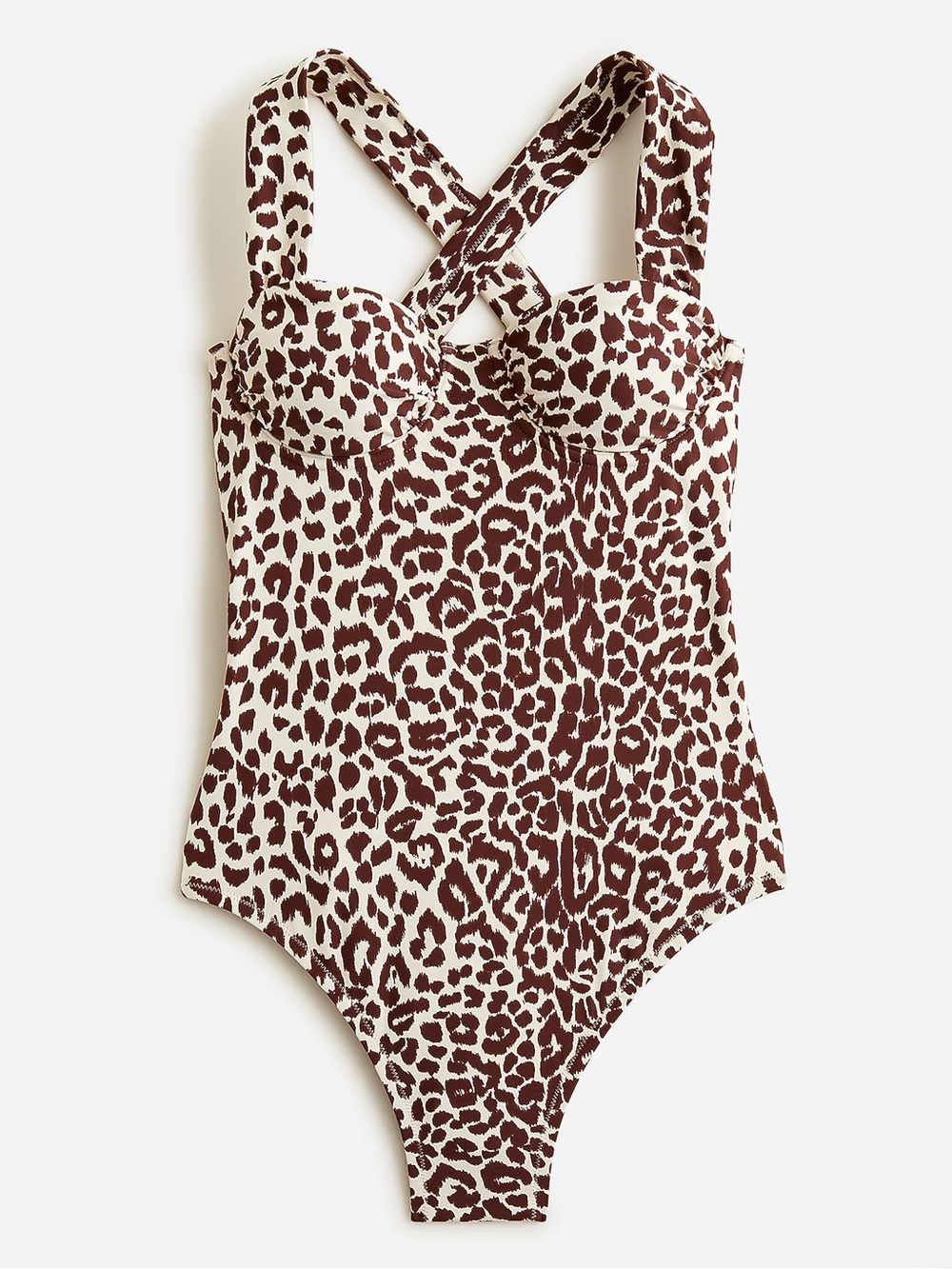 J. Crew Leopard Print One-Piece underwire Swimsuit NWT